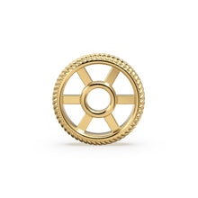 Load image into Gallery viewer, Textured 18k Solid Yellow Gold Spacer Beads / Jewelry Making Handmade Supplies / 14k Gold Wheel Tyre Findings - Jalvi & Co.