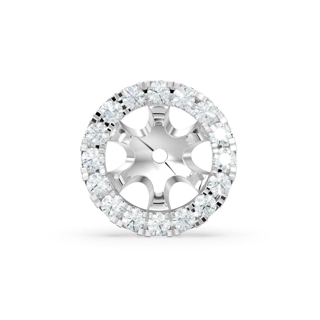 1pc Diamond Solid Gold Earring Jacket for 7mm Round Pearl Beads / 1ct Diamond Solid Gold Earring Jacket Findings St Patricks Day