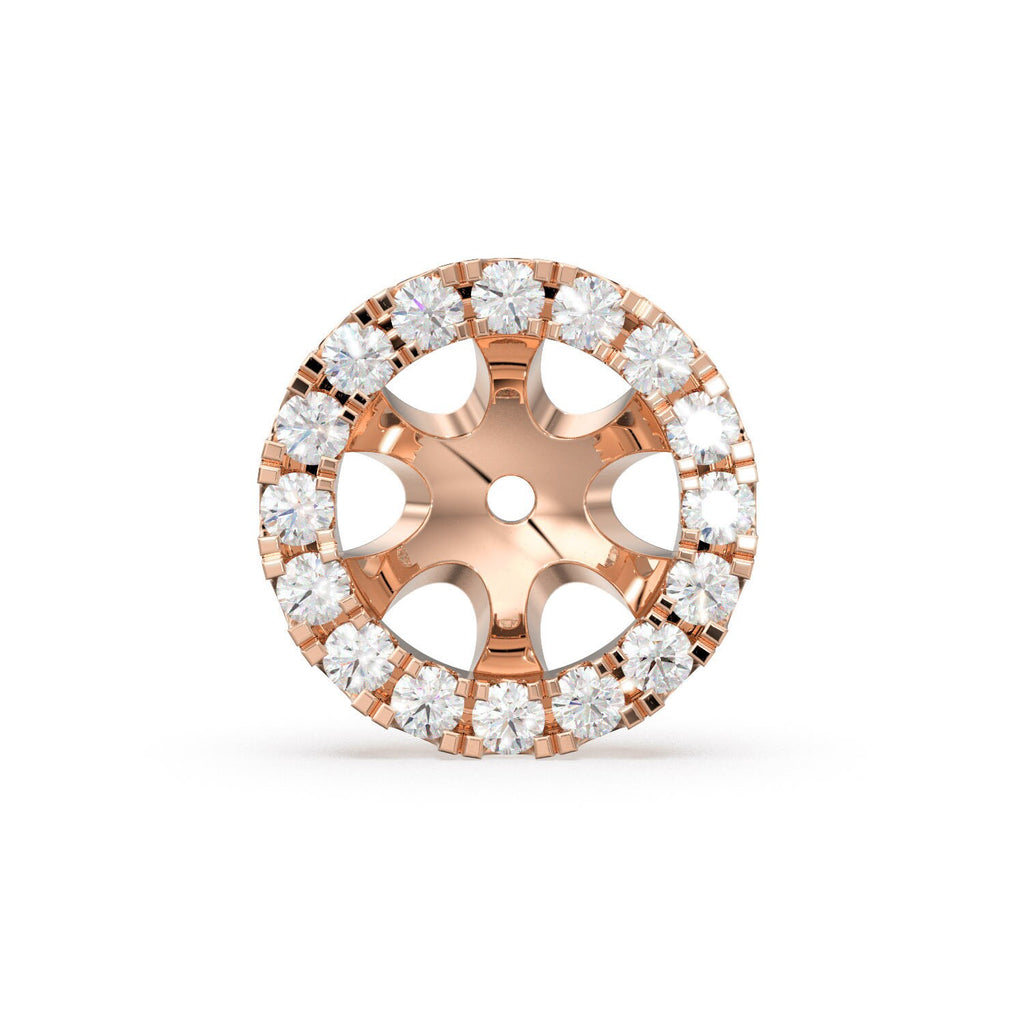 1pc Diamond Solid Gold Earring Jacket for 7mm Round Pearl Beads / 1ct Diamond Solid Gold Earring Jacket Findings St Patricks Day