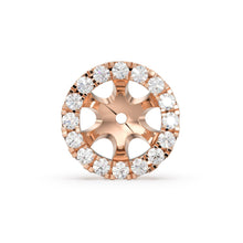 Load image into Gallery viewer, 1pc Diamond Solid Gold Earring Jacket for 7mm Round Pearl Beads / 1ct Diamond Solid Gold Earring Jacket Findings St Patricks Day