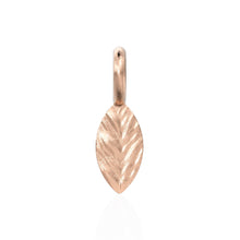 Load image into Gallery viewer, 2pc 14k Solid Gold  Marquise Shape Charm, 9 MM Long Leaf charm, Hammered Charms, Textured Gold Pendant, Necklace charm, Bracelet Gold Charms