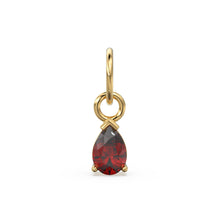 Load image into Gallery viewer, 6mm Gemstone 18k Yellow Solid Gold Birthstone Charm Pendant / Diamond Bezel Hoop Earring Findings / Garnet Emerald Amethyst Aquamarine Ruby - Jalvi & Co.