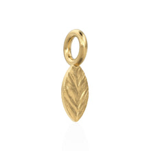 Load image into Gallery viewer, 2pc 14k Solid Gold  Marquise Shape Charm, 9 MM Long Leaf charm, Hammered Charms, Textured Gold Pendant, Necklace charm, Bracelet Gold Charms