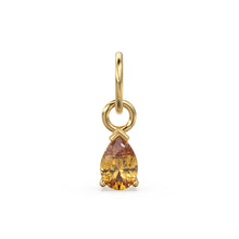 Load image into Gallery viewer, 6mm Gemstone 18k Yellow Solid Gold Birthstone Charm Pendant / Diamond Bezel Hoop Earring Findings / Garnet Emerald Amethyst Aquamarine Ruby - Jalvi & Co.