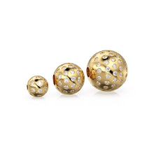 Load image into Gallery viewer, Flush Gypsy Setting Diamond Gold Beads / Handmade Diamond Rondelle Beads / Diamond Round Ball Sphere Beads / Gold Diamond Spacer Findings - Jalvi & Co.