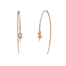 Load image into Gallery viewer, 4mm Pearl Cap Gemstone Earring Hooks Ear wires Pair / Finding 35mm x 14mm / 20 GAUGE / 14k 18k Solid Gold Bead Cap Earring Jewelry Making - Jalvi & Co.