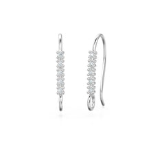 Load image into Gallery viewer, 1 Diamond Set Ear Wires Finding 16.45mm 21 GAUGE 14k 18k Solid Gold Brilliant Round Diamond Earring St Patricks Day