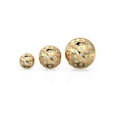 Load image into Gallery viewer, Flush Gypsy Setting Diamond Gold Beads / Handmade Diamond Rondelle Beads / Diamond Round Ball Sphere Beads / Gold Diamond Spacer Findings - Jalvi & Co.