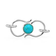 Load image into Gallery viewer, 10mmx18mm 18k Solid Gold S Hook Clasp With 5.5mm Sleeping Beauty Blue Turquoise Bezel / 14k Gold Enhancer St Patricks Day