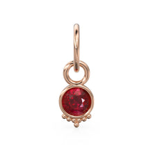 Load image into Gallery viewer, Ruby Charm, 18k Solid Gold Charm, Handmade Gold Charm, Designer Charm Pendant, Charms Necklace, Ruby Charm