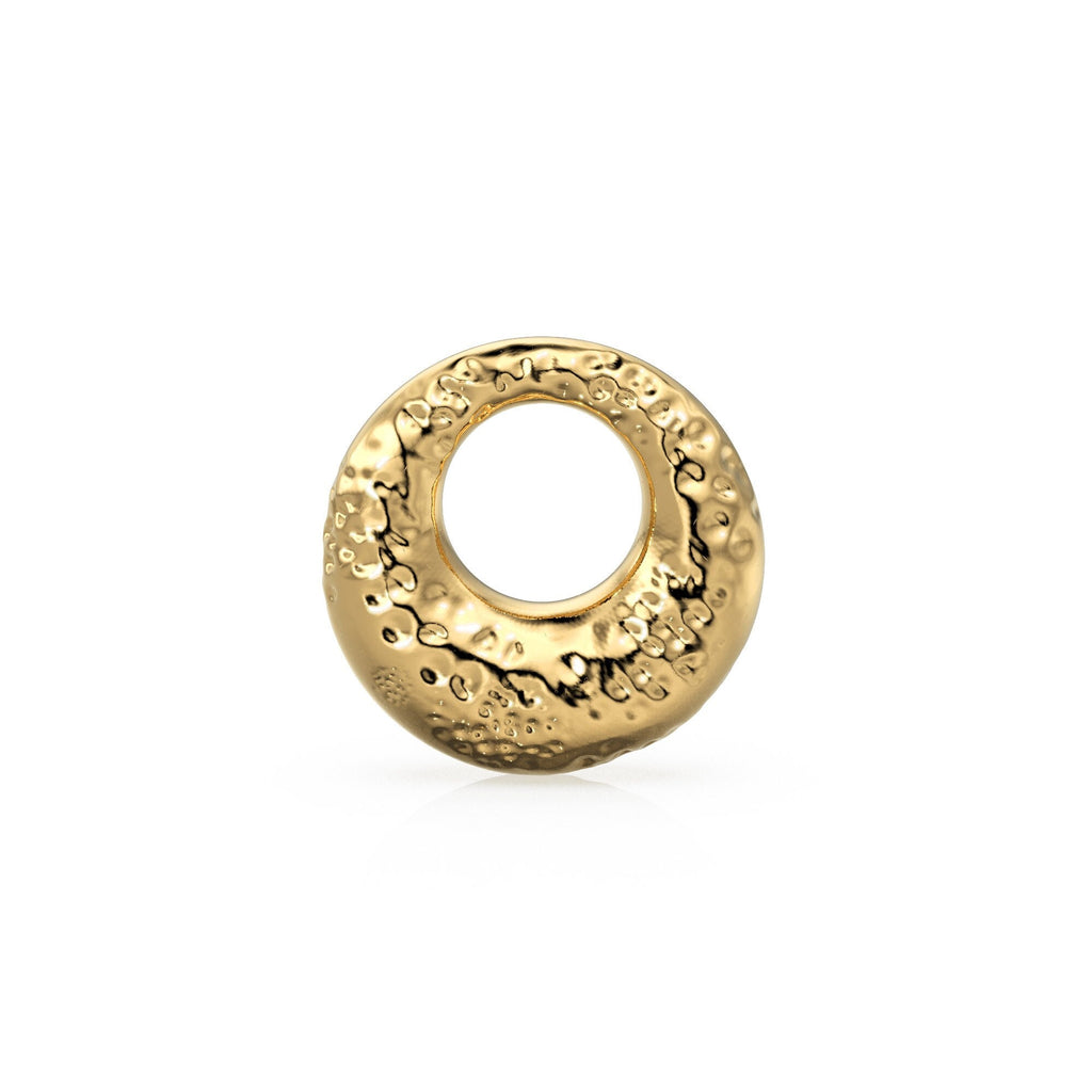 4mm 18k Solid Yellow Gold Ancient Style Rounded Donut Nugget Spacer Findings Beads With Rustic Raw Surface (5)