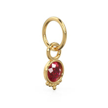 Load image into Gallery viewer, Ruby Charm, 18k Solid Gold Charm, Handmade Gold Charm, Designer Charm Pendant, Charms Necklace, Ruby Charm