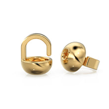 Load image into Gallery viewer, 6pc 14K Solid Yellow Gold Crimp Hook Bead Tip Cup End Findings St Patricks Day