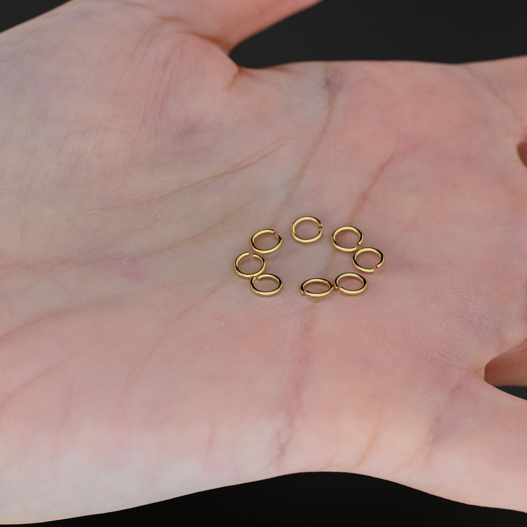 3.5MM 22 Gauge 14k Solid Yellow Gold Open Jump Rings (10 pieces) - Jalvi & Co.