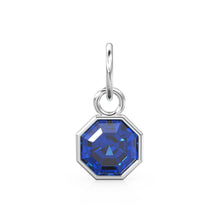 Load image into Gallery viewer, 7mm 14k Yellow Solid Gold Blue Sapphire Charm Pendant Bezel Jewelry Finding St Patricks Day