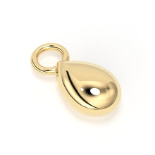 Load image into Gallery viewer, 18k Solid Yellow Gold Teardrop Charm Pendant Finding, Gold Drops 3.3mmx8.5mm St Patricks Day