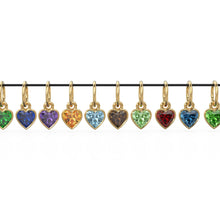 Load image into Gallery viewer, 5mm Heart Diamond Charm Pendant / 18k Solid Gold Pendant / Heart Diamond Bezel Charm Pendant / Garnet Peridot Amethyst Citrine Blue Topaz - Jalvi & Co.