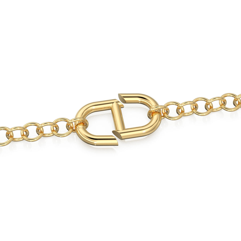 HUGE BIG 25mm 14K Solid Gold Mariner Link Connector / White Gold Solid Gold Charm Holder / Mariner Link Openable Charm / Connector Clasp - Jalvi & Co.