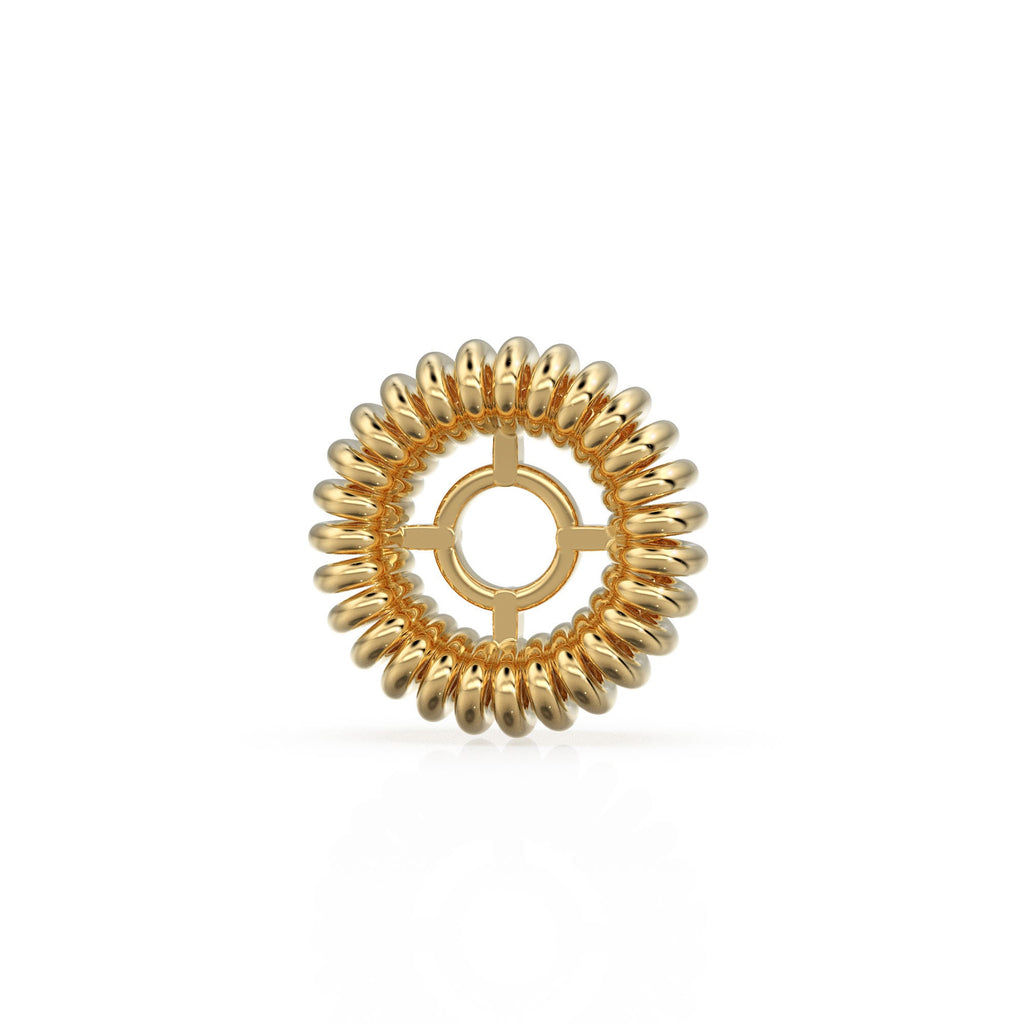 6mm Spiral Vortex Rondelle Bead 18k Solid Yellow Gold Spacer Beads / Jewelry Making Handmade Supplies / 14k Gold Findings St Patricks Day