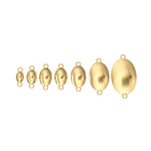Load image into Gallery viewer, 14k Solid Gold Oval Connector / Handmade 18k Gold Necklace Spacer