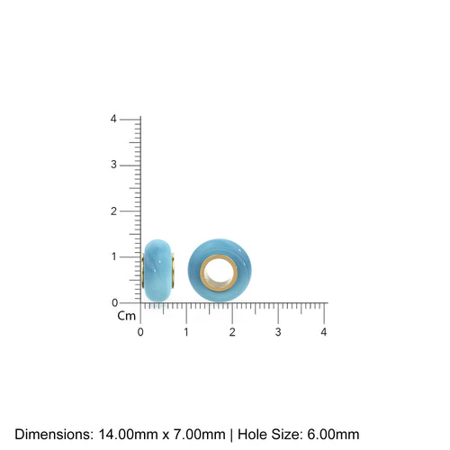 Aqua Chalcedony Bead, Chalcedony Bead Gold Core, Natural Chalcedony Bead, Gold Charm Gemstone Bead Pendant, Small Hole Bead, Big Hole Bead - Jalvi & Co.