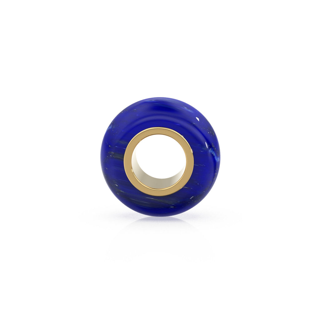 Lapis Lazuli Beads, Lapis Lazuli Bead Gold Core, Natural Lapis Lazuli Bead, Gold Charm Gemstone Bead Pendant, Small Hole Bead, Big Hole Bead - Jalvi & Co.
