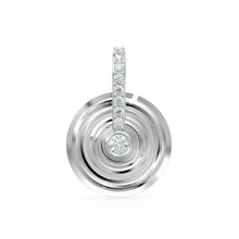 Load image into Gallery viewer, Spiral Gold Diamonds Disc Pendant / Natural Diamond Handmade Gold Coin Charm / 14k Solid Yellow Gold Circle Handmade Shimmer Necklace - Jalvi & Co.