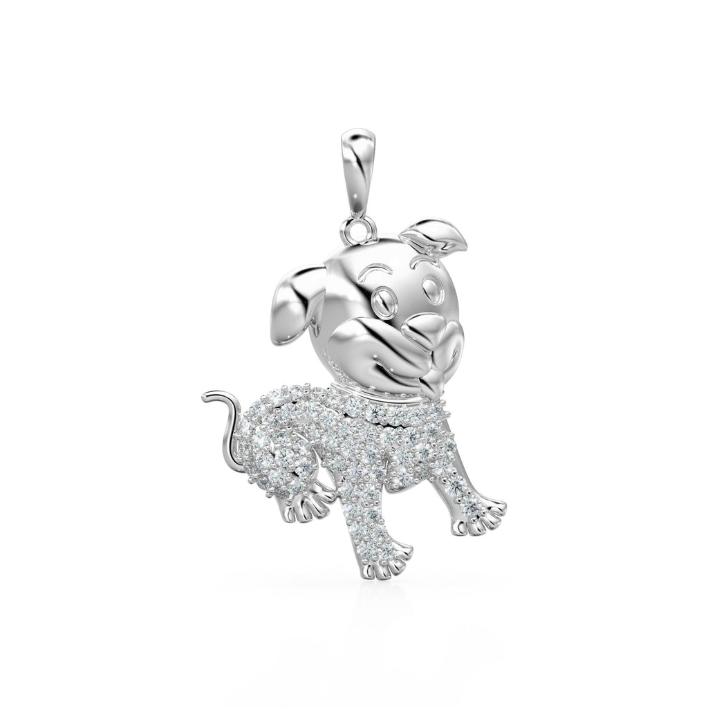 Dainty Puppy Dog Charm for Bracelet Necklace Earring Component 18k Solid Gold Pet Charm Collar Animal Pendant - Jalvi & Co.