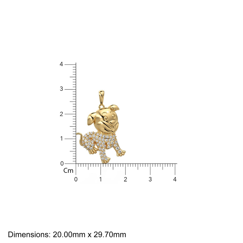 Dainty Puppy Dog Charm for Bracelet Necklace Earring Component 18k Solid Gold Pet Charm Collar Animal Pendant