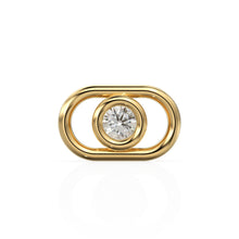 Load image into Gallery viewer, 5.7x9.2mm Oval 18k Solid Yellow Gold Brilliant Diamond Connector Spacer / Solid 14k Gold Handmade Link Finding St Patricks Day