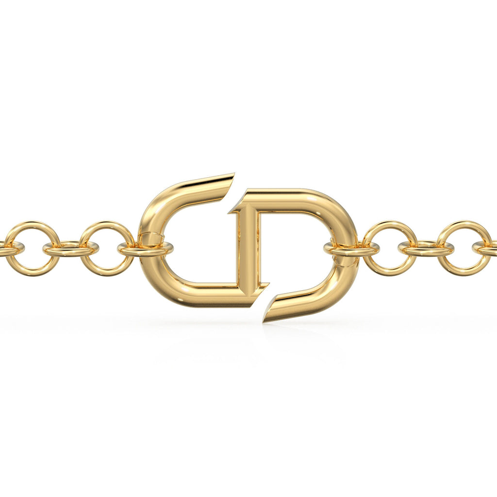 HUGE BIG 25mm 14K Solid Gold Mariner Link Connector / White Gold Solid Gold Charm Holder / Mariner Link Openable Charm / Connector Clasp - Jalvi & Co.