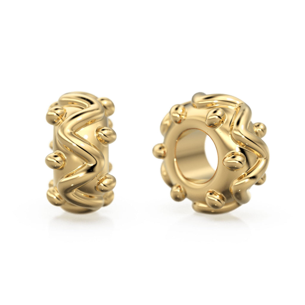 4mm Wire Rondelle Bead 18k Solid Yellow Gold Spacer Beads / Jewelry Making Handmade Supplies / 14k Gold Findings - Jalvi & Co.