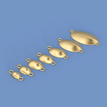 Load image into Gallery viewer, 14k Solid Gold Oval Connector / Handmade 18k Gold Necklace Spacer