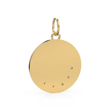 Load image into Gallery viewer, Turquoise Blue Enamel Day Night Sun Cosmic Love Pendant / Natural Diamond Handmade Gold Charm / 14k Solid Yellow Gold Jewelry For Necklace - Jalvi & Co.