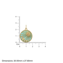 Load image into Gallery viewer, Turquoise Blue Enamel Day Night Sun Cosmic Love Pendant / Natural Diamond Handmade Gold Charm / 14k Solid Yellow Gold Jewelry For Necklace - Jalvi & Co.
