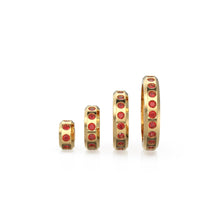 Load image into Gallery viewer, Real Red Ruby 18k Solid Gold Eternity Rondelle Wheel Spacer Handmade Beads