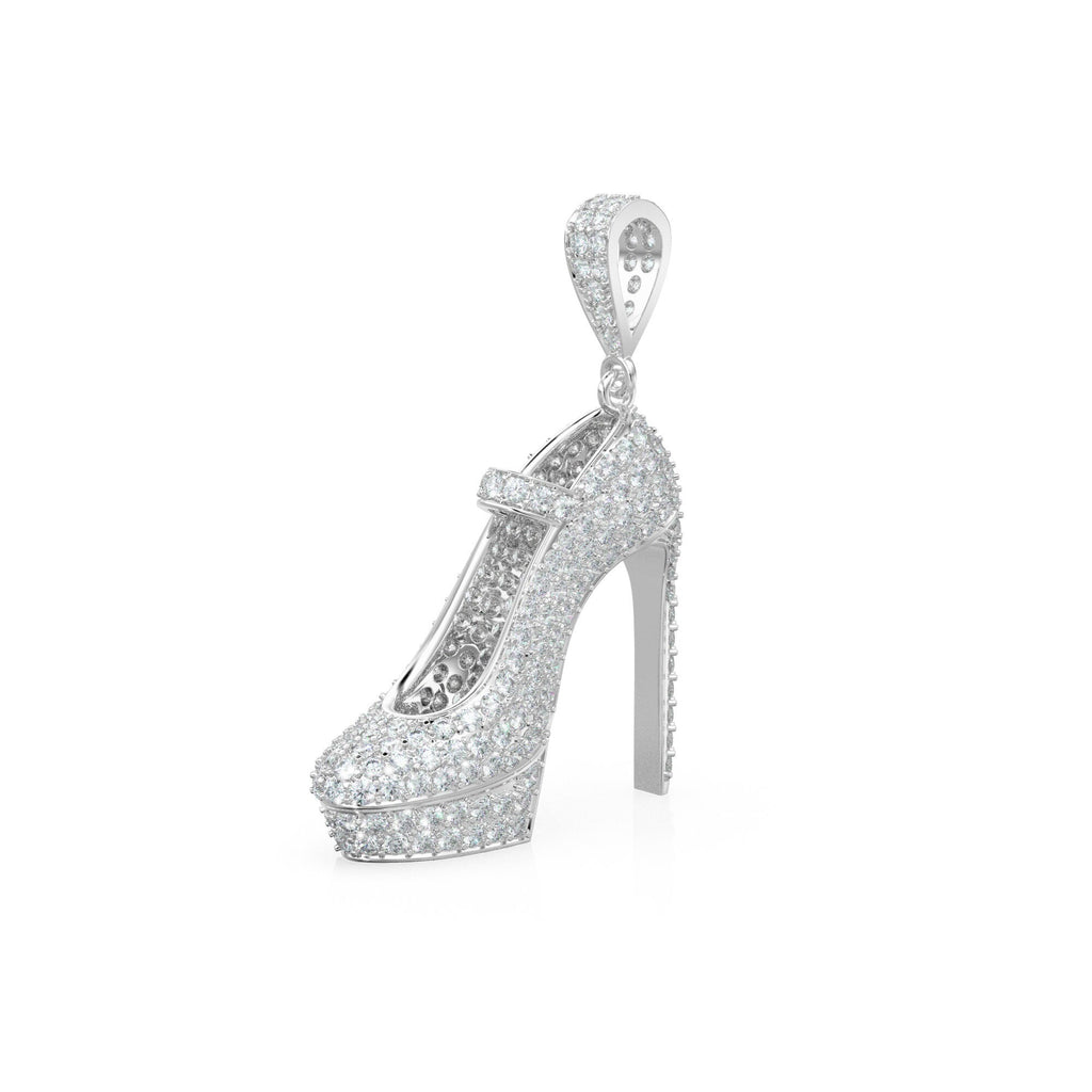 Pave Diamond Stiletto High Heel Shoe Charm / Diamond Pave High Heel Shoe Charm / Bracelet Charms / Necklace Charms / Pendant, 33mm x 24mm