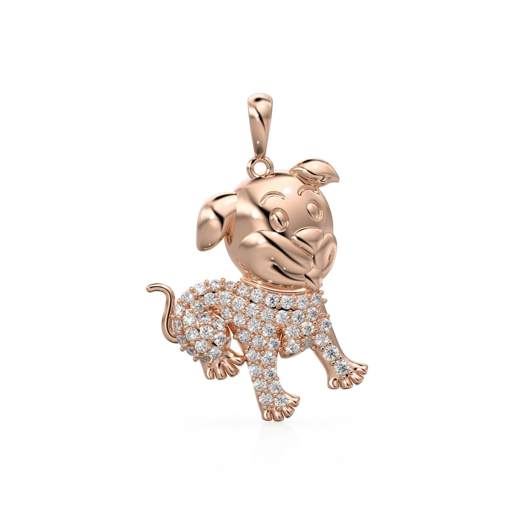 Dainty Puppy Dog Charm for Bracelet Necklace Earring Component 18k Solid Gold Pet Charm Collar Animal Pendant