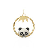 White Panda 18k Solid Gold Charm Pendant