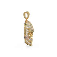 Load image into Gallery viewer, 14K Yellow Gold Diamond Skull Pendant, Diamonds, Skull, Emerald Skull Charm, Pave Hip Hop Necklace, Goth Yellow Gold, Ruby Sapphire Gemstone - Jalvi & Co.