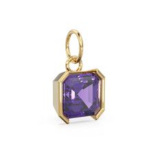 Load image into Gallery viewer, Purple Amethyst Emerald Square Cut Solid Gold Charm / Natural Africa Amethyst Gemstone Handmade Gold Pendant / Yellow Gold Jewelry Necklace - Jalvi & Co.