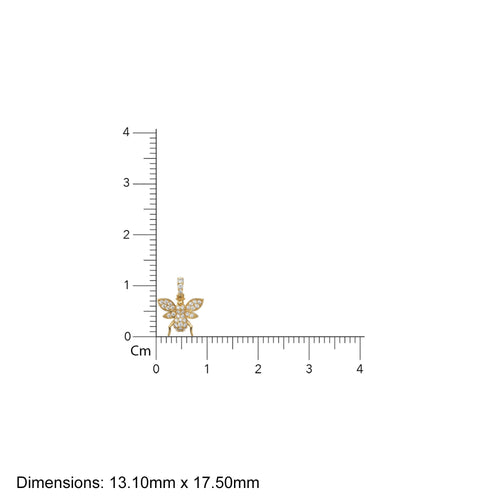 Natural Diamond Flying Insect Charm, Bug 18k Solid Gold Charm, Leaf Cutter Bees Gold Charm, Hornet Charm Pendant, Charms Necklace, Beetle - Jalvi & Co.