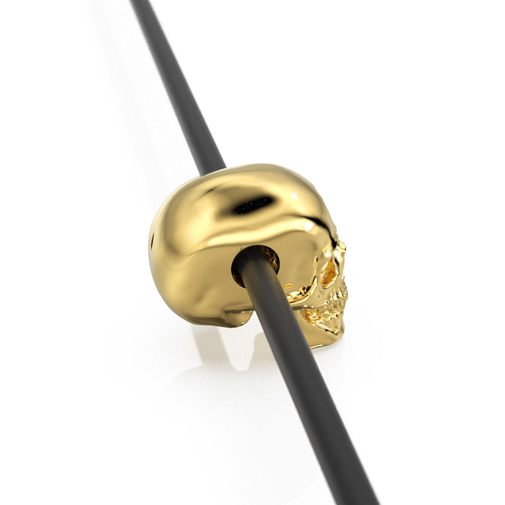 Skull Solid Italian Gold Diamond Beads, Charm Beads, Cranium Beads, Diamond Bracelet Bead, Matte Texture Necklace Skeleton Spacer charms - Jalvi & Co.
