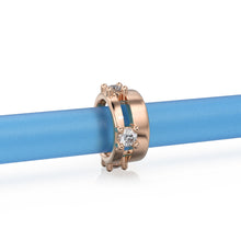 Load image into Gallery viewer, 9.5mm Real Diamond 18k Solid Gold Eternity Rondelle Wheel Spacer Handmade Large Hole Necklace Beads - Jalvi & Co.