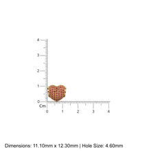 Load image into Gallery viewer, 12.3mm Heart Pave Red Ruby Solid Gold Spacer Beads / Large Hole 4.6mm Love Ruby 18k Gold Heart Bead Finding Spacer St Patricks Day