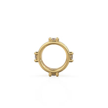 Load image into Gallery viewer, 9.5mm Real Diamond 18k Solid Gold Eternity Rondelle Wheel Spacer Handmade Large Hole Necklace Beads - Jalvi & Co.