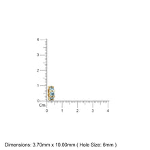 Load image into Gallery viewer, Aquamarine 14K Large Solid Italian Gold Diamond Rondels, Necklace Charm Roundel, Aquamarine, Enhancer Charm, Pave set Aquamarine, December