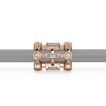 Load image into Gallery viewer, Baguette Diamonds Handmade Gold Bead / Gold Spacer Eternity Bead / Diamond Bead / Baguette Diamond Rondelle / Jewelry Making Supply