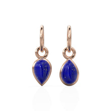 Load image into Gallery viewer, Lapis Lazuli Pear Solid Gold Charm / Natural Blue Gemstone Handmade Gold Pendant / 14k Solid Yellow Gold Jewelry Making Finding September