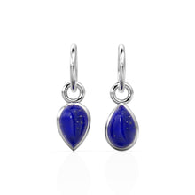 Load image into Gallery viewer, Lapis Lazuli Pear Solid Gold Charm / Natural Blue Gemstone Handmade Gold Pendant / 14k Solid Yellow Gold Jewelry Making Finding September